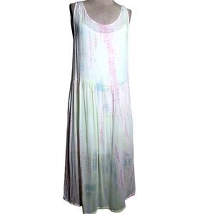 LACAUSA Firefly Slip Tie Dye Dress Size Medium